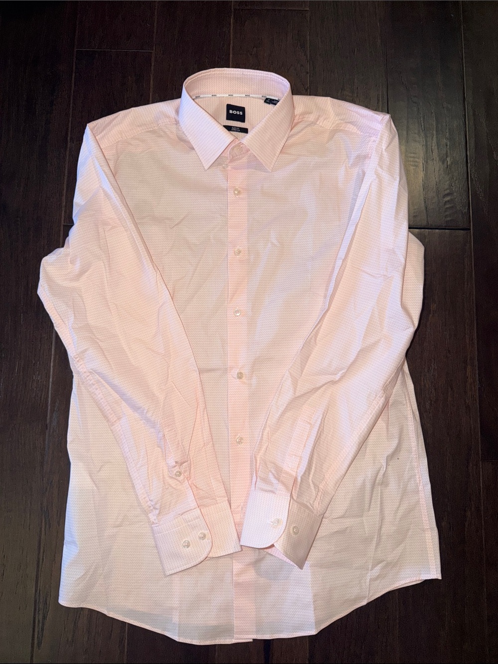 BOSS Pink Micro-Pattern Dress Shirt